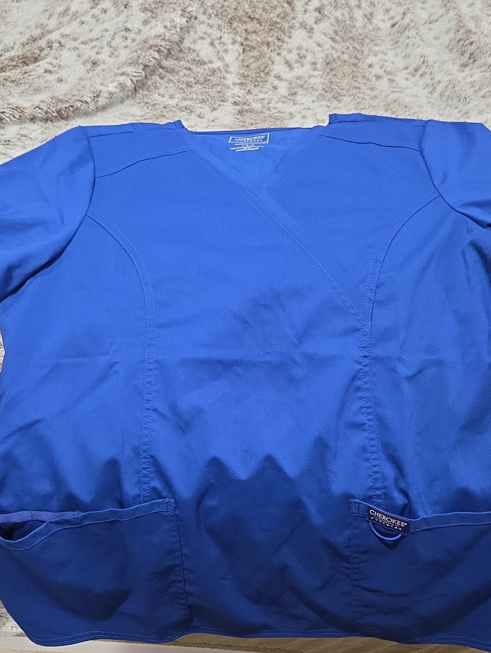 Cherokee Royal Blue Women's V-Neck Scrub Top